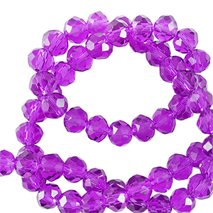 Facet kralen top quality disc 4x3mm Tillandsia purple