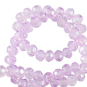 Facet kralen top quality disc 4x3mm Light orchid purple
