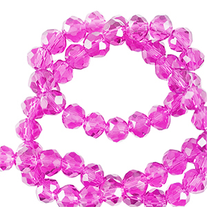 Facet kralen top quality disc 4x3mm Neon pink
