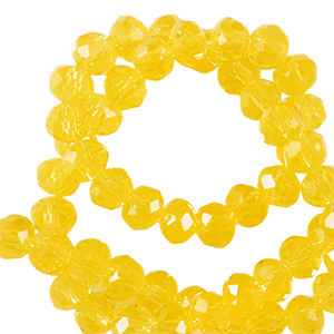 Facet kralen top quality disc 4x3mm Freesia yellow