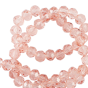 Facet kralen top quality disc 4x3mm Dusty pink