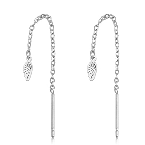 Oorbellen van Stainless steel Roestvrij staal (RVS) wings Silver