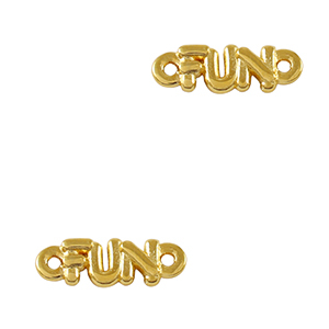 Metaal bedels DQ tussenstuk "FUN" Goud (nikkelvrij)