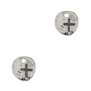 Metaal bedels DQ irregular cross Antiek zilver (nikkelvrij)
