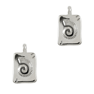 Metaal bedels DQ shell Antiek zilver (nikkelvrij)