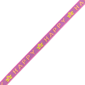 Tekstlint "happy" Sheer lilac-coral pink