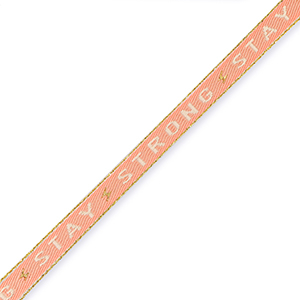 Tekstlint "stay strong" Coral red-beige