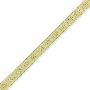 Tekstlint flowers Olive green-gold