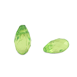 Acryl kralen drop Spring green transparent