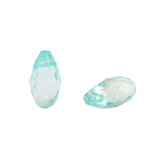 Acryl kralen drop Ocean blue transparent