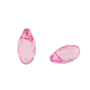 Acryl kralen drop Magenta pink transparent