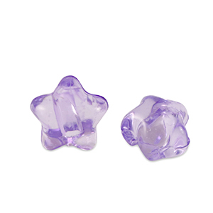 Acryl kralen star Purple transparent