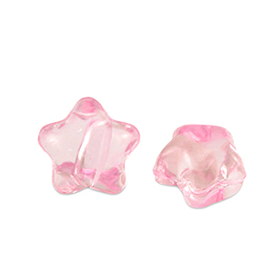 Acryl kralen star Pink transparent