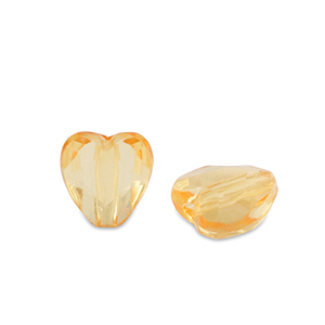 Acryl kralen heart Spectra yellow transparent