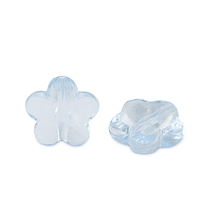 Acryl kralen flower Aquamarine blue transparent