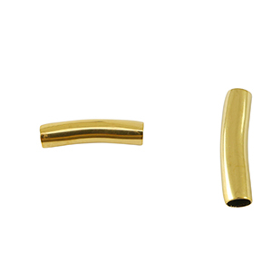 Kralen van Stainless steel Roestvrij staal (RVS) tube 25mm Gold