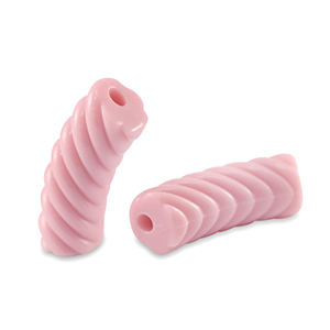 Acryl kralen tube twisted Light rose