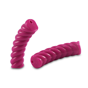 Acryl kralen tube twisted Magenta pink
