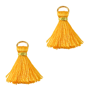 Kwastje 2cm Gold-calypso orange