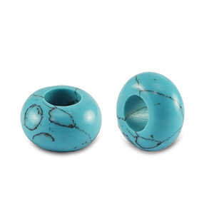 Rondellen natuursteen kralen 14mm Turquoise blue