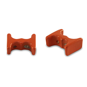 Tile bead Coral red
