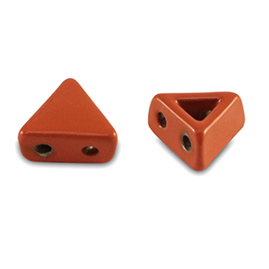 Tile bead triangle Coral red