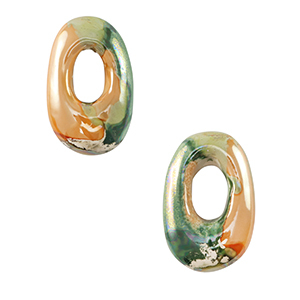 Grieks keramiek DQ ovaal Light green-orange&nbsp;