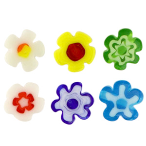 Millefiori glaskralen flower Multicolour