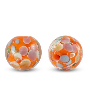 Glas kralen 14mm Transparent-orange