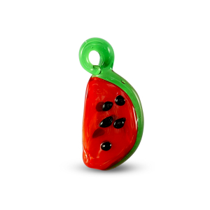 Glasbedels watermelon Red-green black