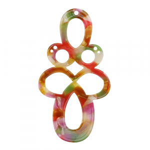 Hangers van resin barok Multicolor pink-green