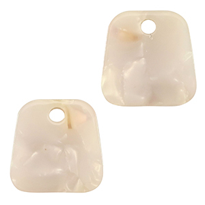 Hangers van resin trapezium Pearl white-pink