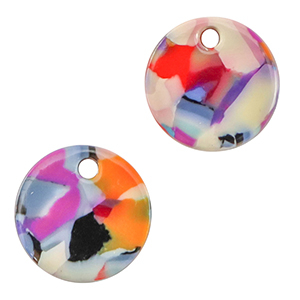 Hangers van resin 12mm Multicolor confetti