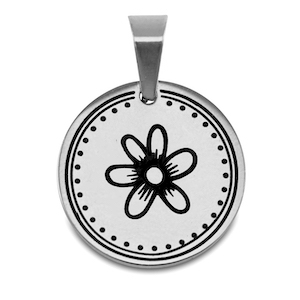 Bedels van Stainless steel Roestvrij staal (RVS) flower Zilver