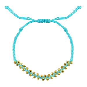 Hippe armbanden stainless steel beads Blue-gold