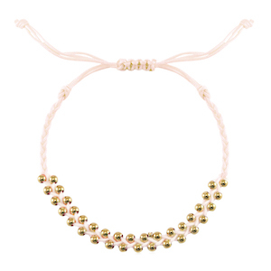 Hippe armbanden stainless steel beads Beige-gold