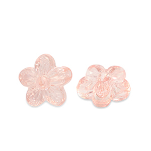 Acryl kralen flower Transparent salmon pink