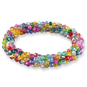 Facet armband top quality Multicolour Yellow-pink