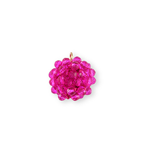 Hangers van facet tussenstuk 16mm Fuchsia