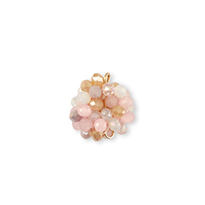 Hangers van facet tussenstuk 16mm Multicolour Beige-pink