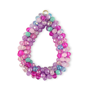 Hangers van facet drop Multicolour purple-magenta