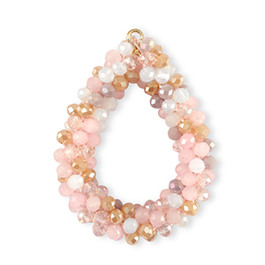 Hangers van facet drop Multicolour Beige-pink