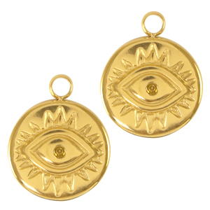 Bedels van Stainless steel Roestvrij staal (RVS) eye of providence Goud