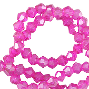 Top Bicone facet kralen 4mm Neon pink