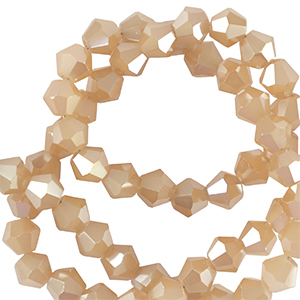Top Bicone facet kralen 4mm Latte beige