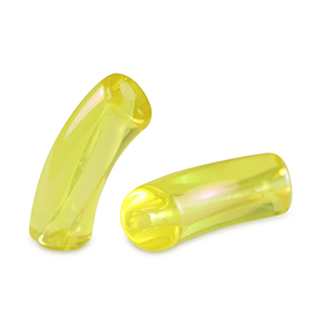 Acryl kralen tube Freesia yellow-AB coating