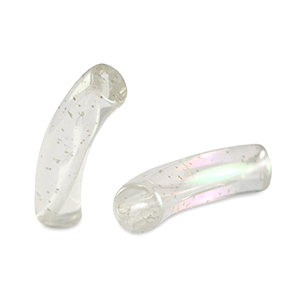Acryl kralen tube Transparant glitter-AB coating