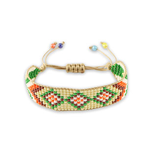 Hippe armbanden Almond beige-green