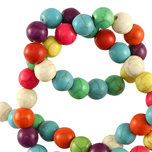 Kralen natuursteen howliet 10mm Multicolour
