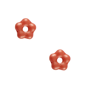 Tsjechische kralen flower 5mm Coral red